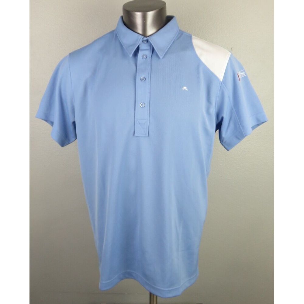 Mens J Lindeberg Light Blue Short Sleeve Polo Shirt Size XL Polyester Ketel One
